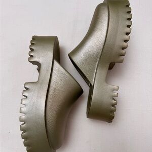 Jeffrey Campbell Olive Green Platform Mules